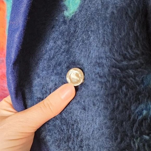 Vintage Yuumaland Colorful Tie-Dye Fuzzy Jacket S/M - Picture 6 of 6